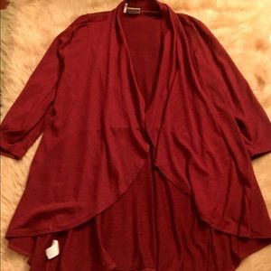 Kim Rogers Burgundy throw over